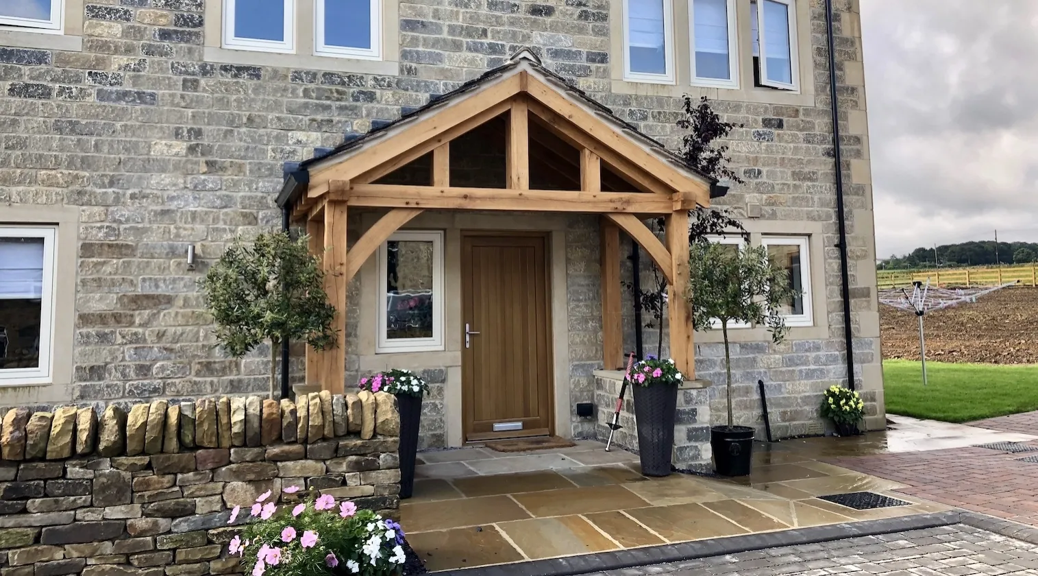 Oak framed housing development project Yorkshire Humberside