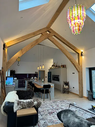 bespoke oak framed roof trusses from Yorkshire