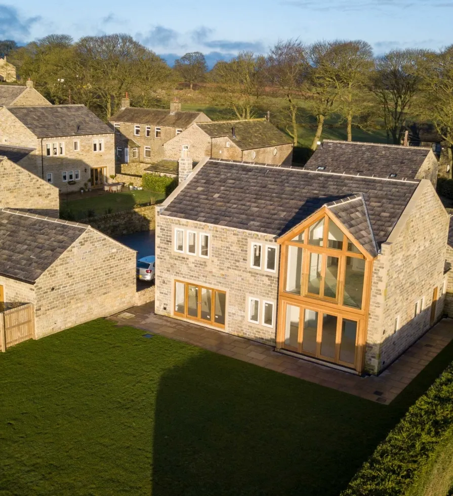 Oak framed housing development project Yorkshire Humberside