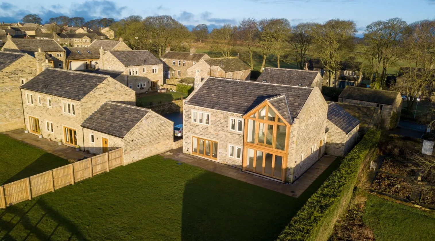 Oak framed housing development project Yorkshire Humberside